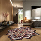 HomeRoots 5' Maroon and Gray Medallion Area Rug