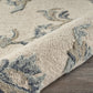 HomeRoots 5' Round Beige and Blue Filigree Area Rug