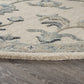 HomeRoots 5' Round Beige and Blue Filigree Area Rug