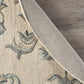 HomeRoots 5' Round Beige and Blue Filigree Area Rug
