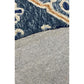 HomeRoots 5' Round Blue Bordered Floral Motifs Area Rug