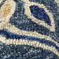 HomeRoots 5' Round Blue Bordered Floral Motifs Area Rug