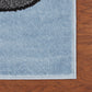 HomeRoots 5' Round Blue Imaginative Racetrack Area Rug