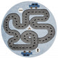 HomeRoots 5' Round Blue Imaginative Racetrack Area Rug