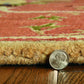 HomeRoots 5' Round Blue or Sage Tropical Leaves Indoor Area Rug