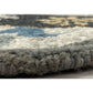 HomeRoots 5' Round Gray Border Floral Medallion Area Rug