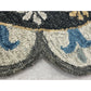 HomeRoots 5' Round Gray Border Floral Medallion Area Rug
