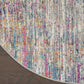 HomeRoots 5' Round Ivory Abstract Striations Area Rug