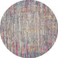 HomeRoots 5' Round Ivory Abstract Striations Area Rug