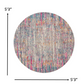HomeRoots 5' Round Ivory Abstract Striations Area Rug