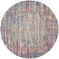 HomeRoots 5' Round Ivory Abstract Striations Area Rug