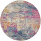 HomeRoots 5' Round Ivory and Multi Abstract Area Rug