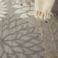 HomeRoots 5’ Round Natural and Gray Indoor Outdoor Area Rug