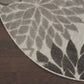 HomeRoots 5' Round Silver and Gray Indoor Outdoor Area Rug