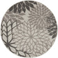 HomeRoots 5' Round Silver and Gray Indoor Outdoor Area Rug