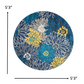 HomeRoots 5’ Round Tropical Flower Area Rug in Blue Finish