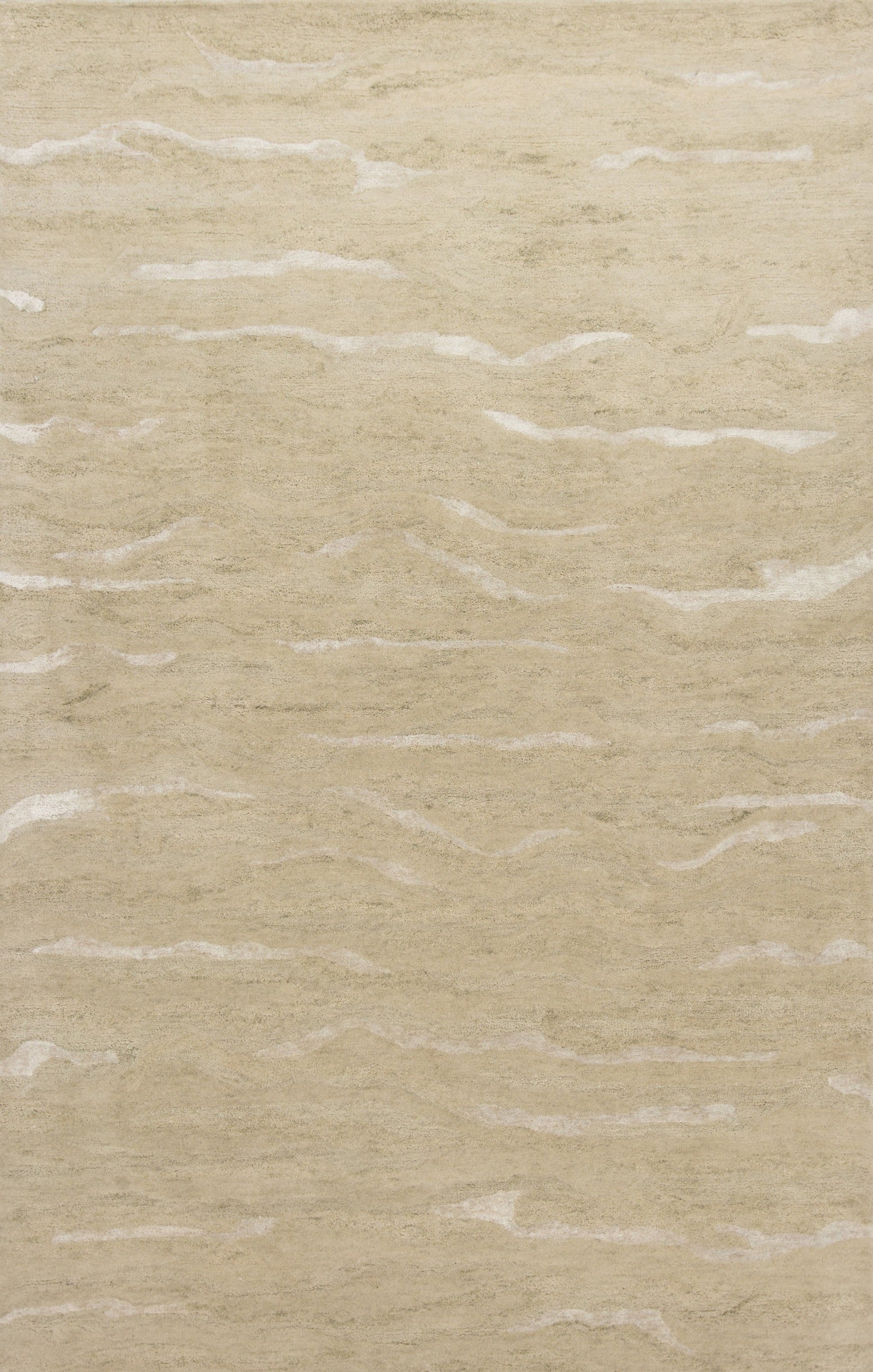 HomeRoots 5 x 7' Beige Hand Tufted Abstract Indoor Area Rug