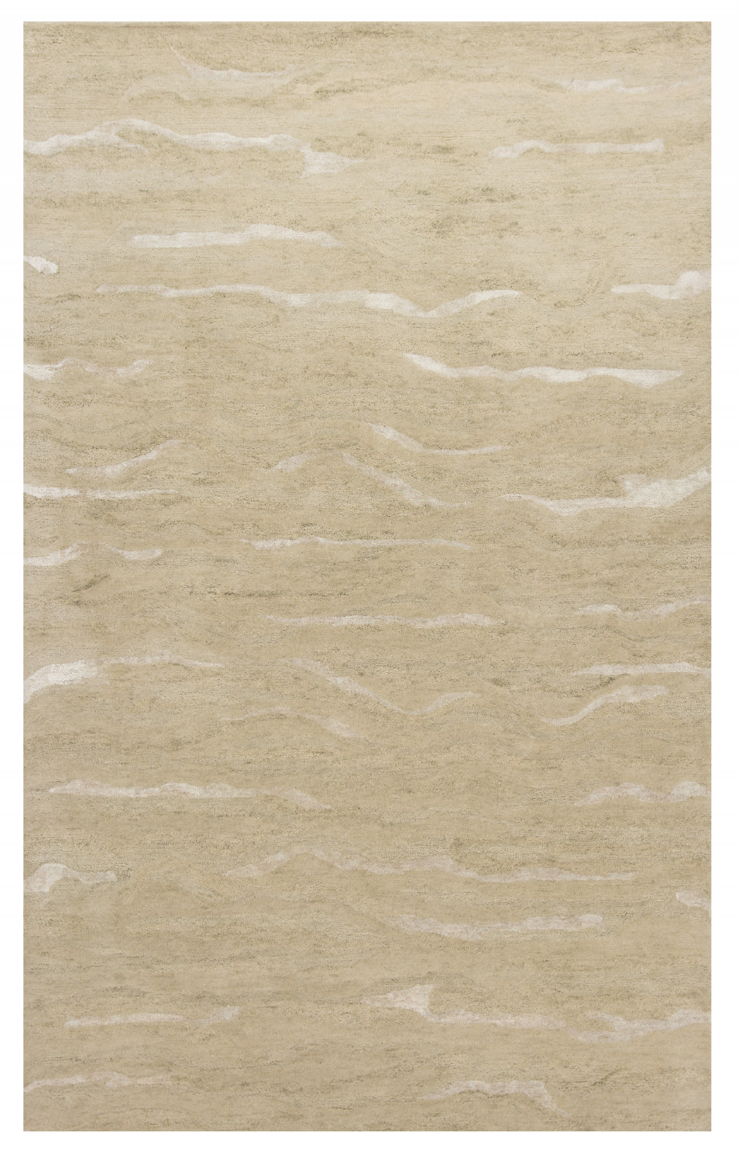 HomeRoots 5 x 7' Beige Hand Tufted Abstract Indoor Area Rug