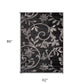 HomeRoots 5’ x 7’ Black Filigree Vines Area Rug
