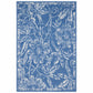 HomeRoots 5’ x 7’ Blue Area Rug With Ivory Floral Vines Finish