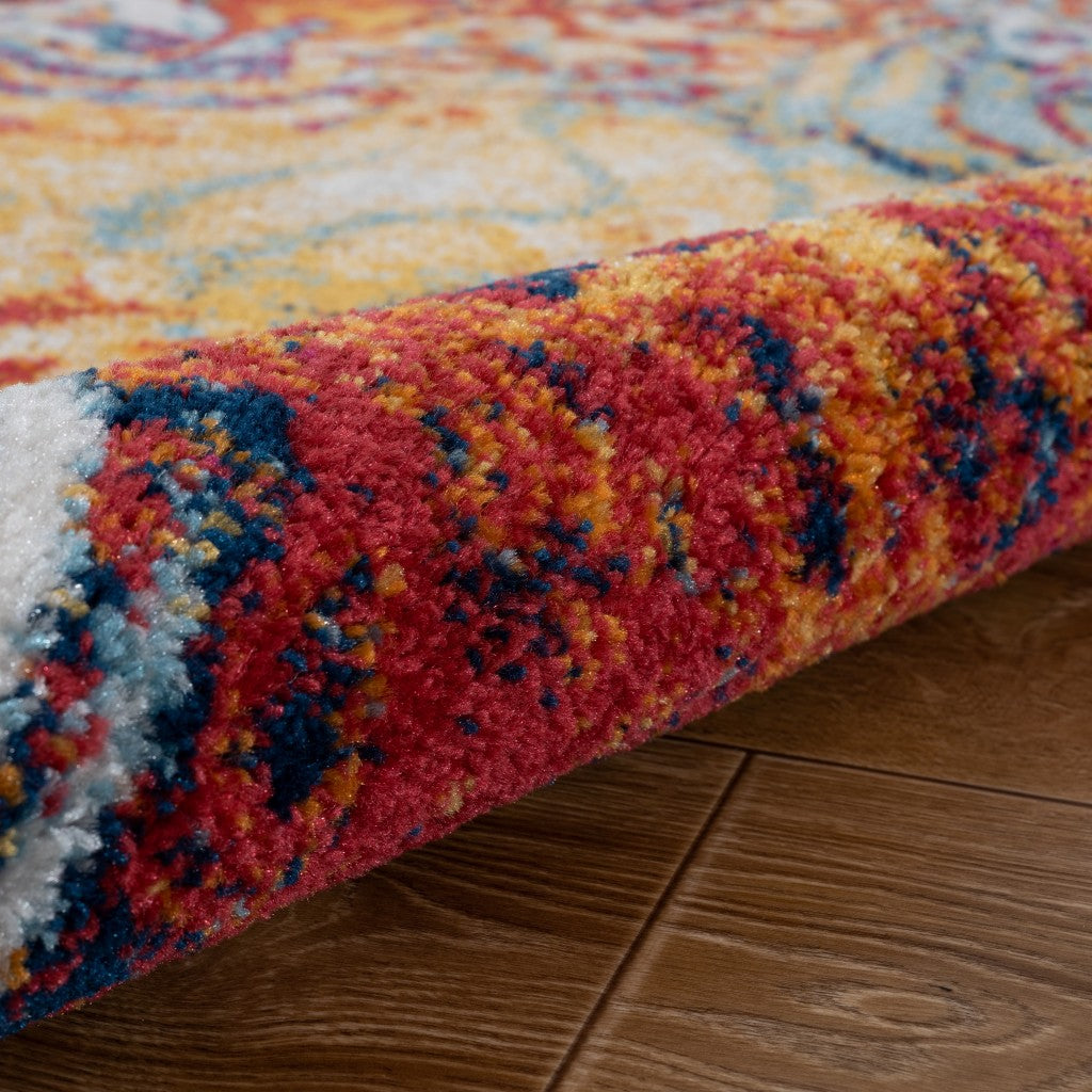 HomeRoots 5' x 7' Brown and Blue Collision Area Rug