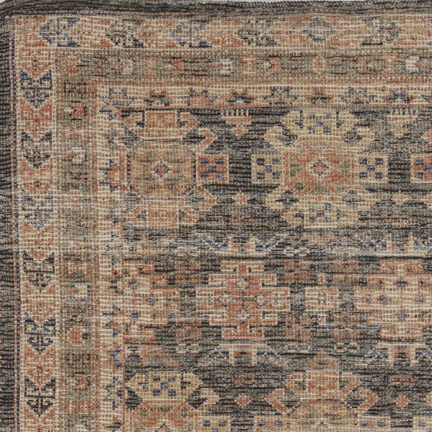 HomeRoots 5' x 7' Charcoal Hand Woven Traditional Indoor Area Rug