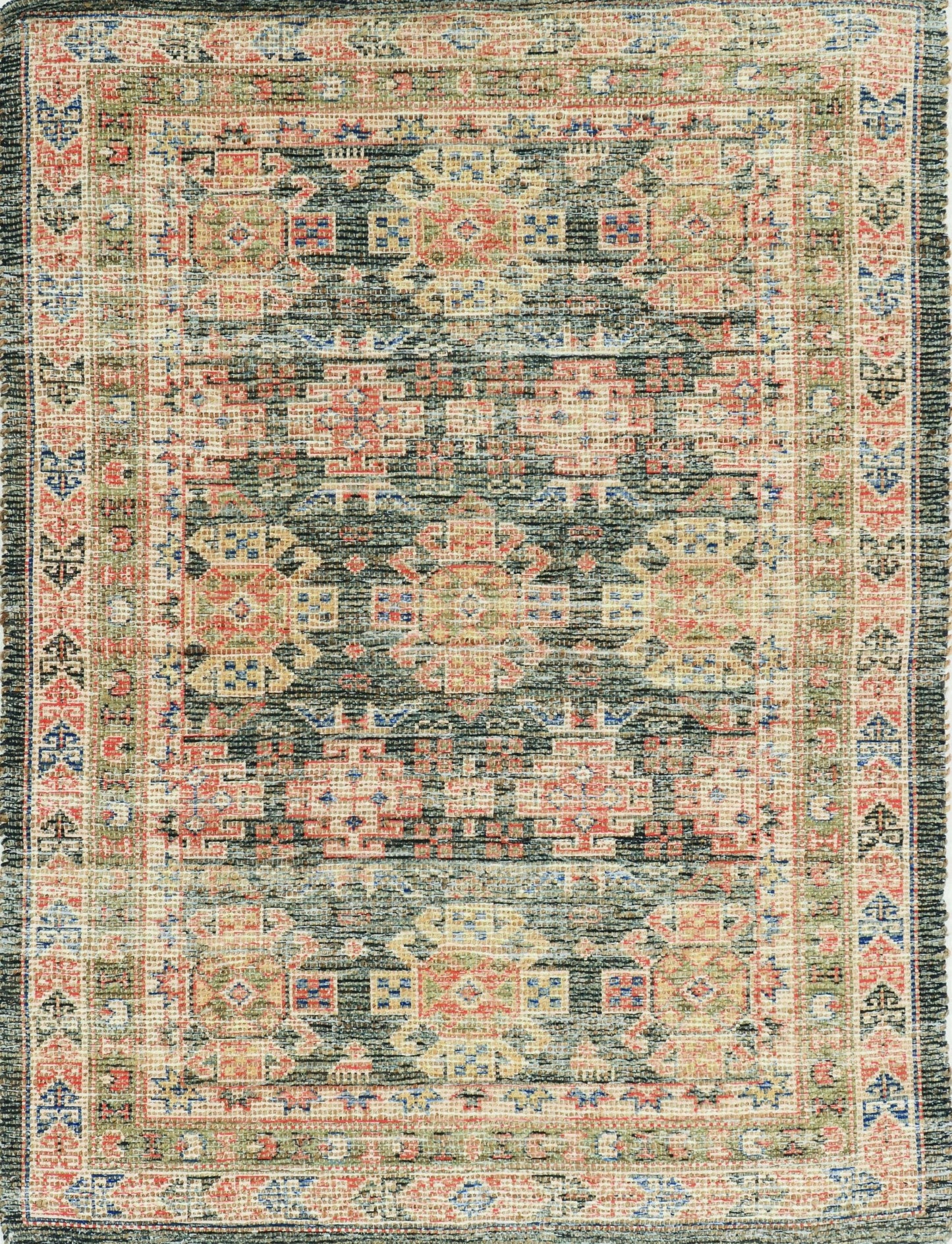 HomeRoots 5' x 7' Charcoal Hand Woven Traditional Indoor Area Rug