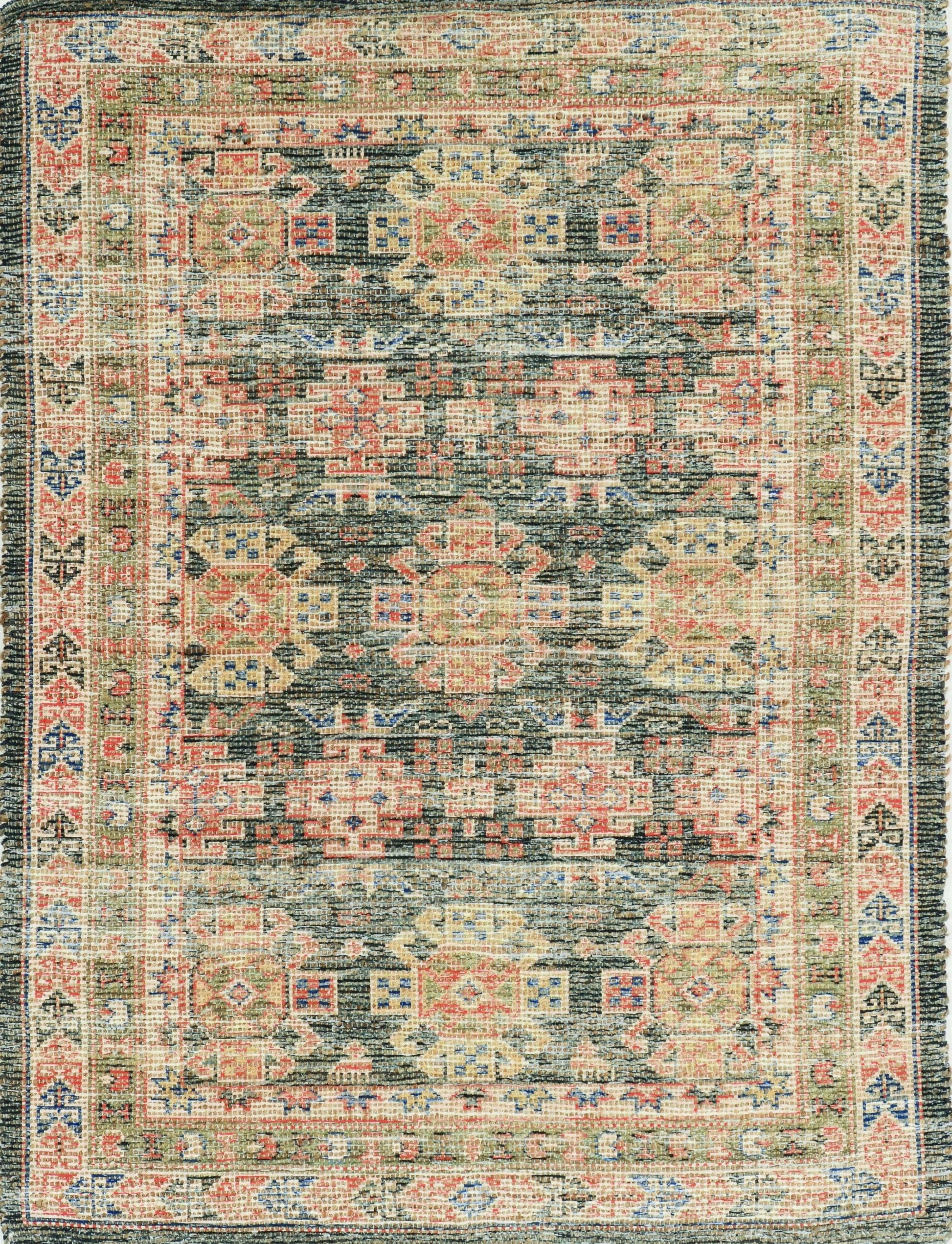 HomeRoots 5' x 7' Charcoal Hand Woven Traditional Indoor Area Rug