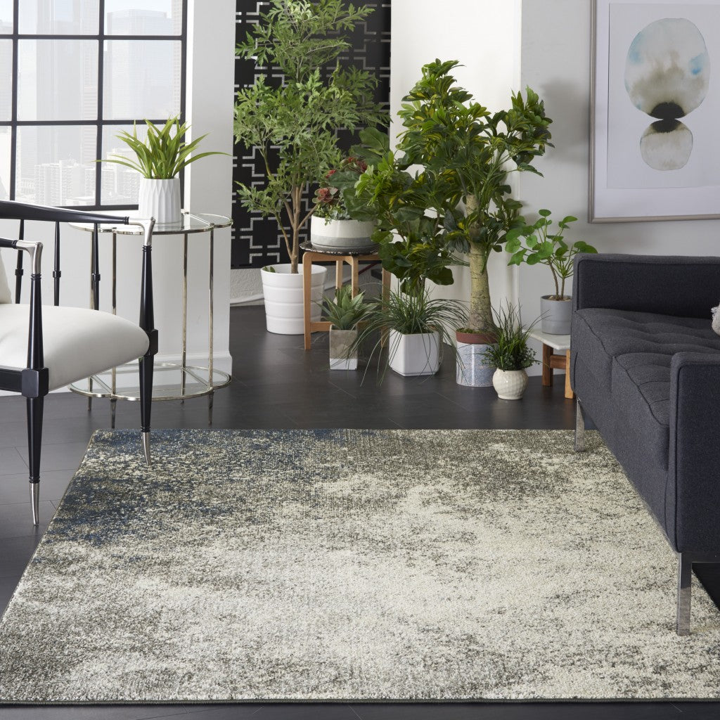 HomeRoots 5' x 7' Charcoal and Ivory Abstract Area Rug