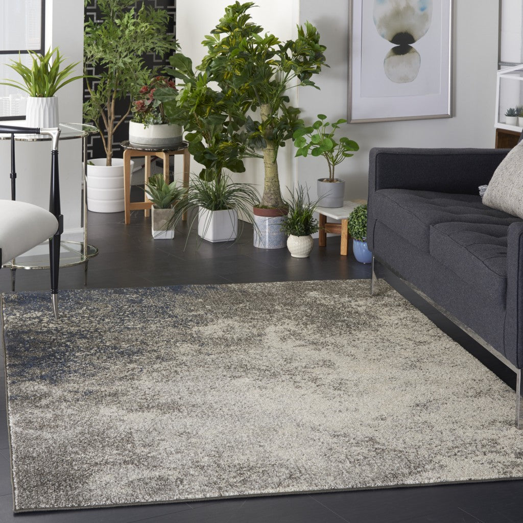HomeRoots 5' x 7' Charcoal and Ivory Abstract Area Rug