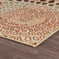 HomeRoots 5' x 7' Cream and Brown Swirls Area Rug