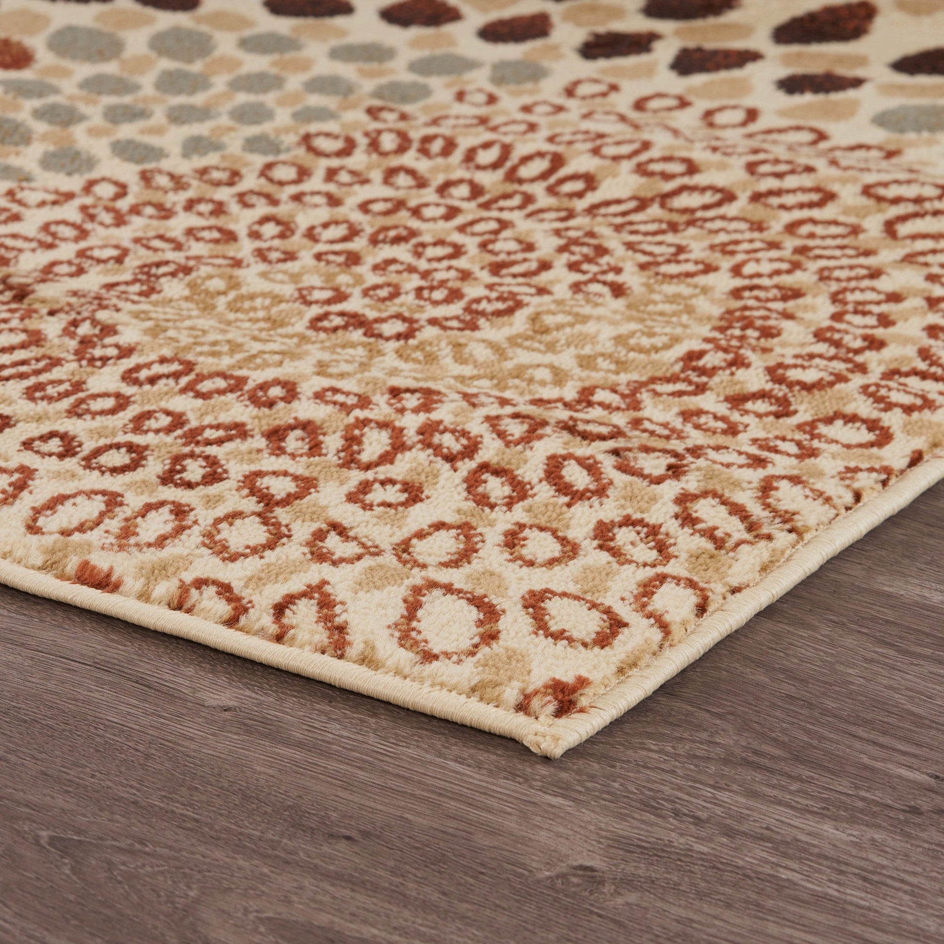 HomeRoots 5' x 7' Cream and Brown Swirls Area Rug