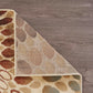 HomeRoots 5' x 7' Cream and Brown Swirls Area Rug