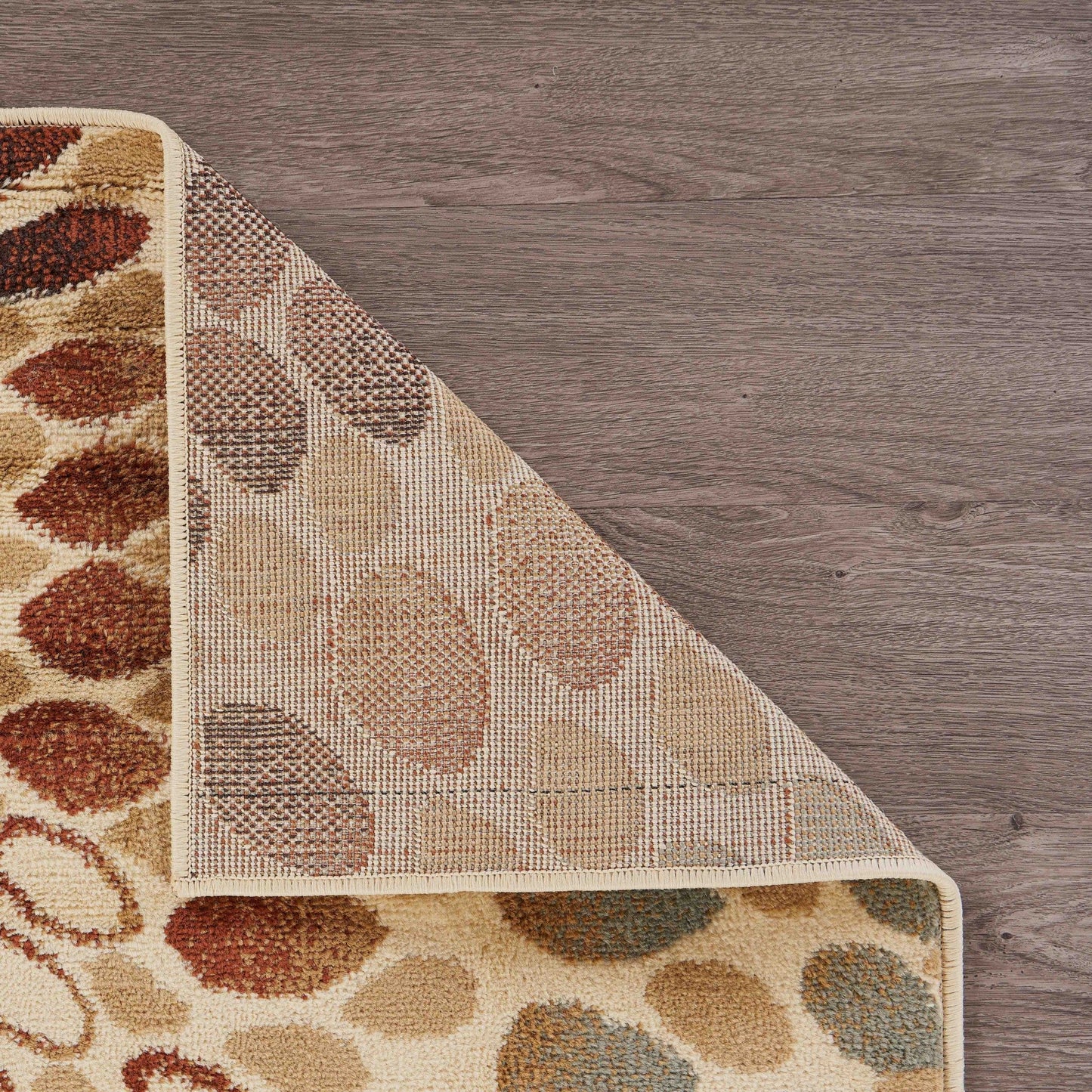 HomeRoots 5' x 7' Cream and Brown Swirls Area Rug