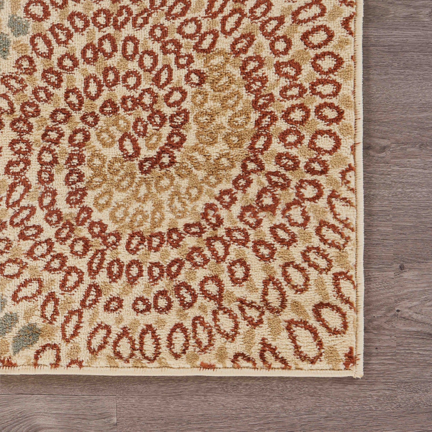 HomeRoots 5' x 7' Cream and Brown Swirls Area Rug