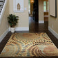 HomeRoots 5' x 7' Cream and Brown Swirls Area Rug