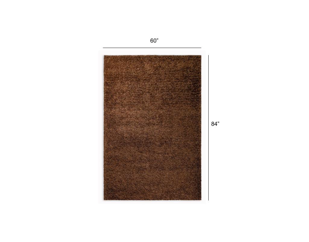 HomeRoots 5’ x 7’ Dark Brown and Gold Sparkly Area Rug