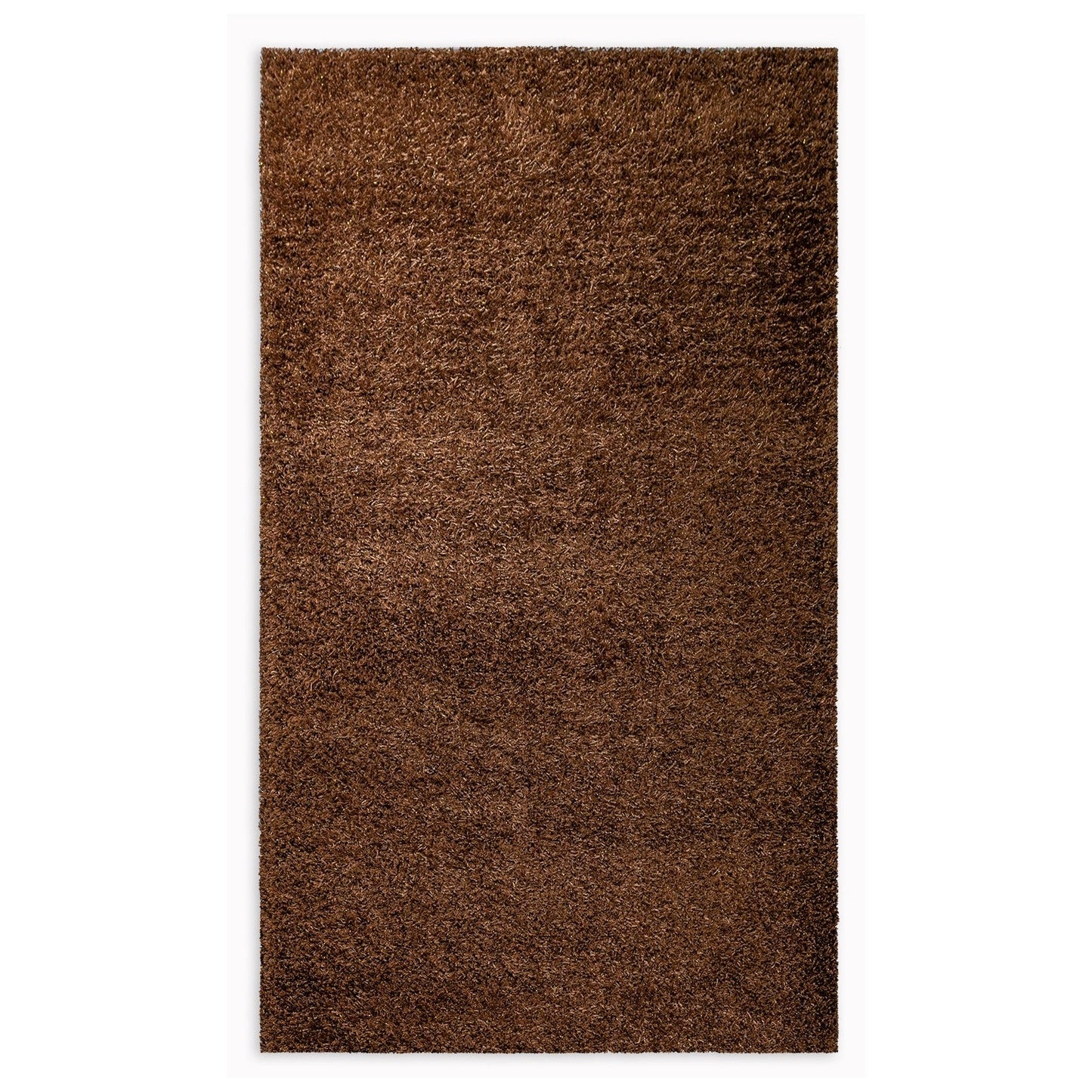 HomeRoots 5’ x 7’ Dark Brown and Gold Sparkly Area Rug