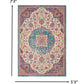 HomeRoots 5’ x 7’ Floral Medallion Area Rug in Pink and Blue Finish