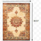 HomeRoots 5’ x 7’ Gold and Orange Floral Medallion Area Rug