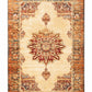 HomeRoots 5’ x 7’ Gold and Orange Floral Medallion Area Rug