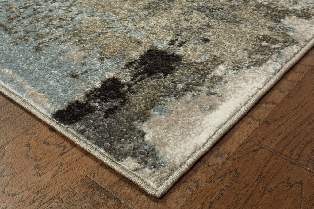 HomeRoots 5' x 7' Gray Abstract Smudge Area Rug