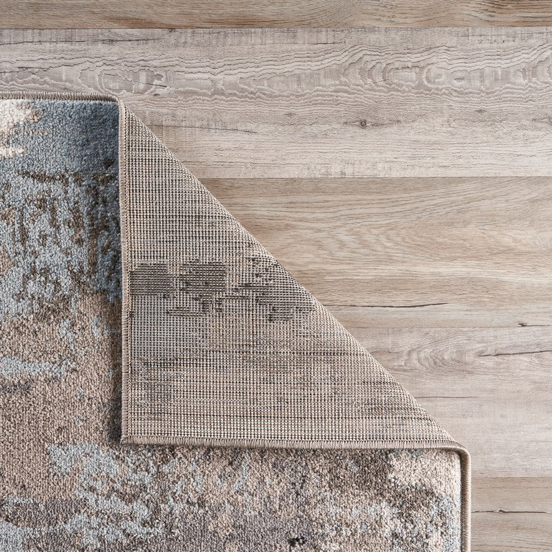 HomeRoots 5' x 7' Gray Abstract Smudge Area Rug