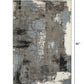 HomeRoots 5' x 7' Gray Abstract Smudge Area Rug