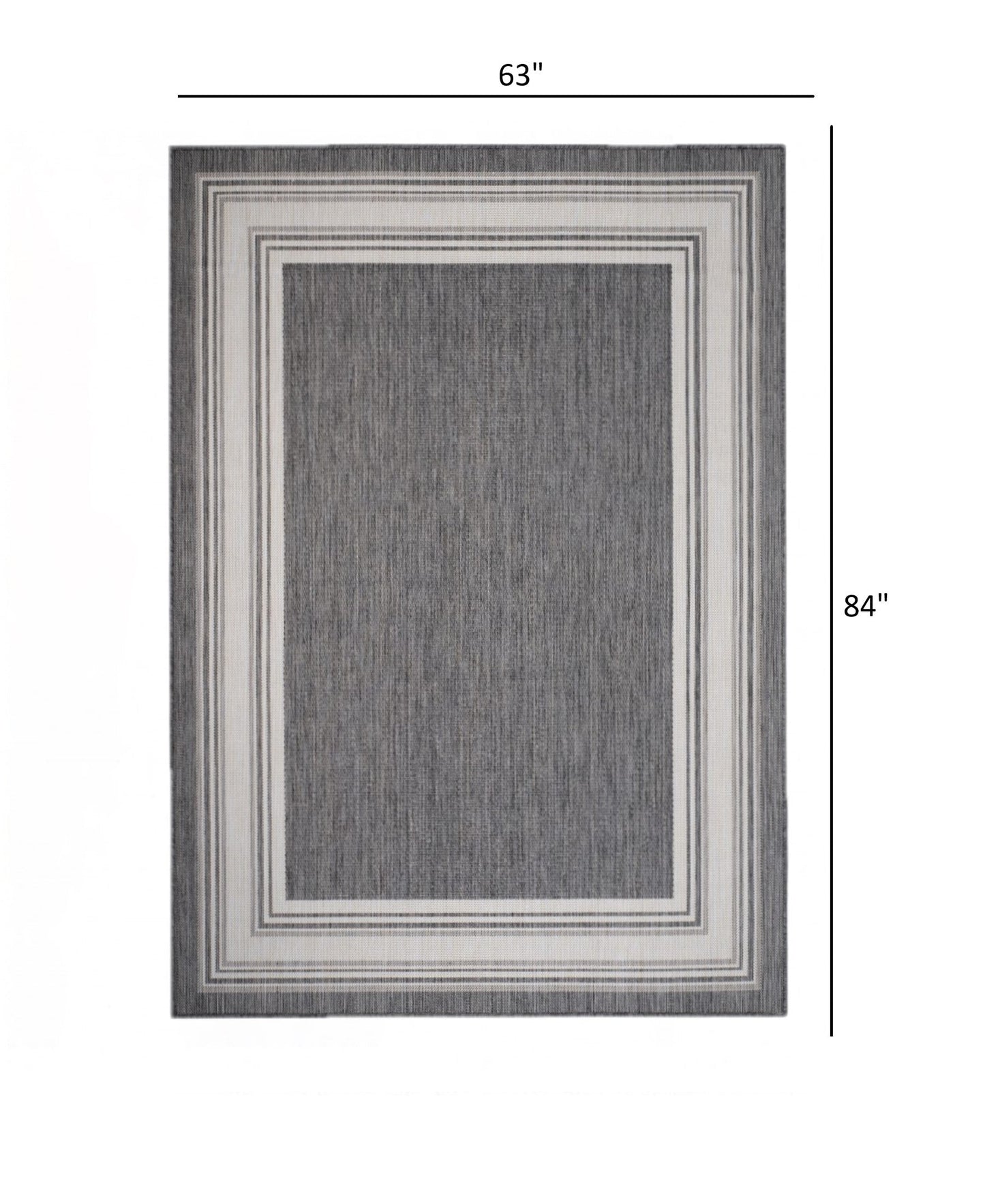 HomeRoots 5' x 7' Gray Framed Indoor Outdoor Area Rug
