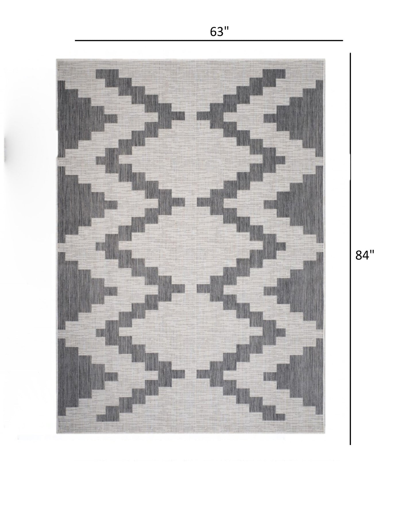 HomeRoots 5' x 7' Gray Geometric Indoor Outdoor Area Rug