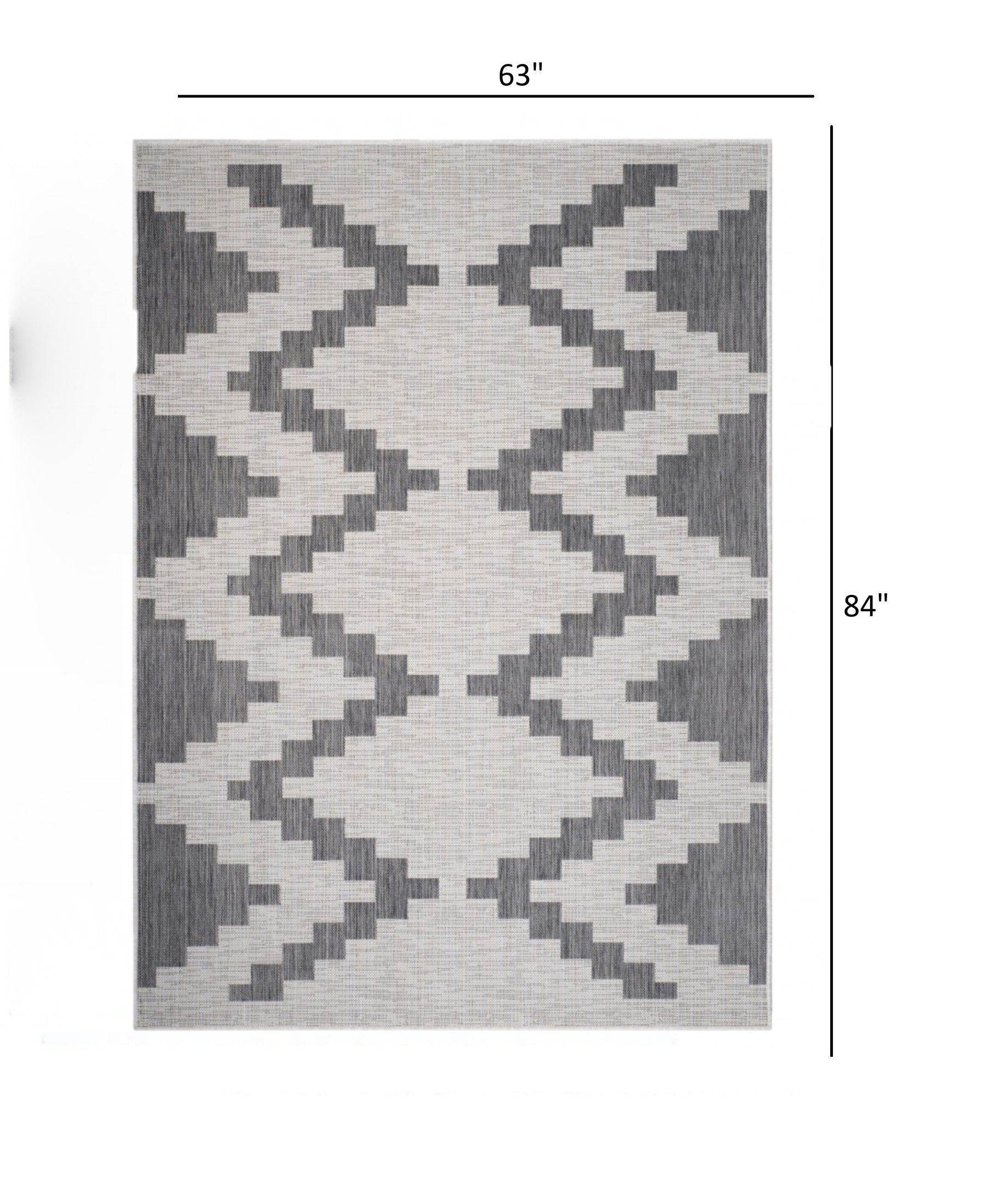 HomeRoots 5' x 7' Gray Geometric Indoor Outdoor Area Rug