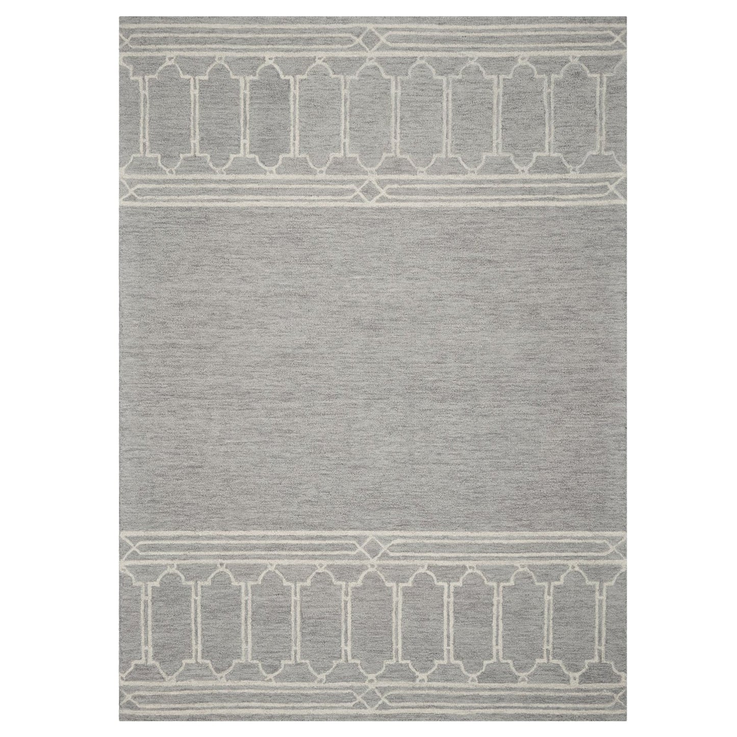 HomeRoots 5' x 7' Grey Geometric Pattern Wool Indoor Area Rug