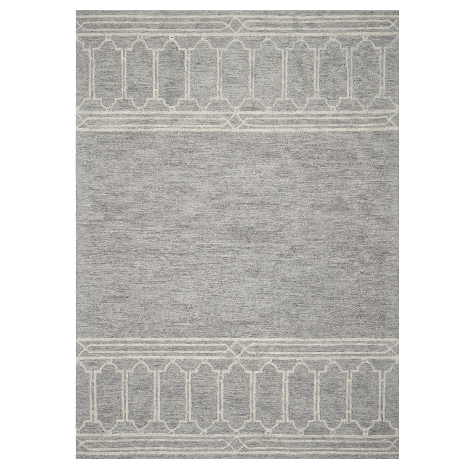 HomeRoots 5' x 7' Grey Geometric Pattern Wool Indoor Area Rug