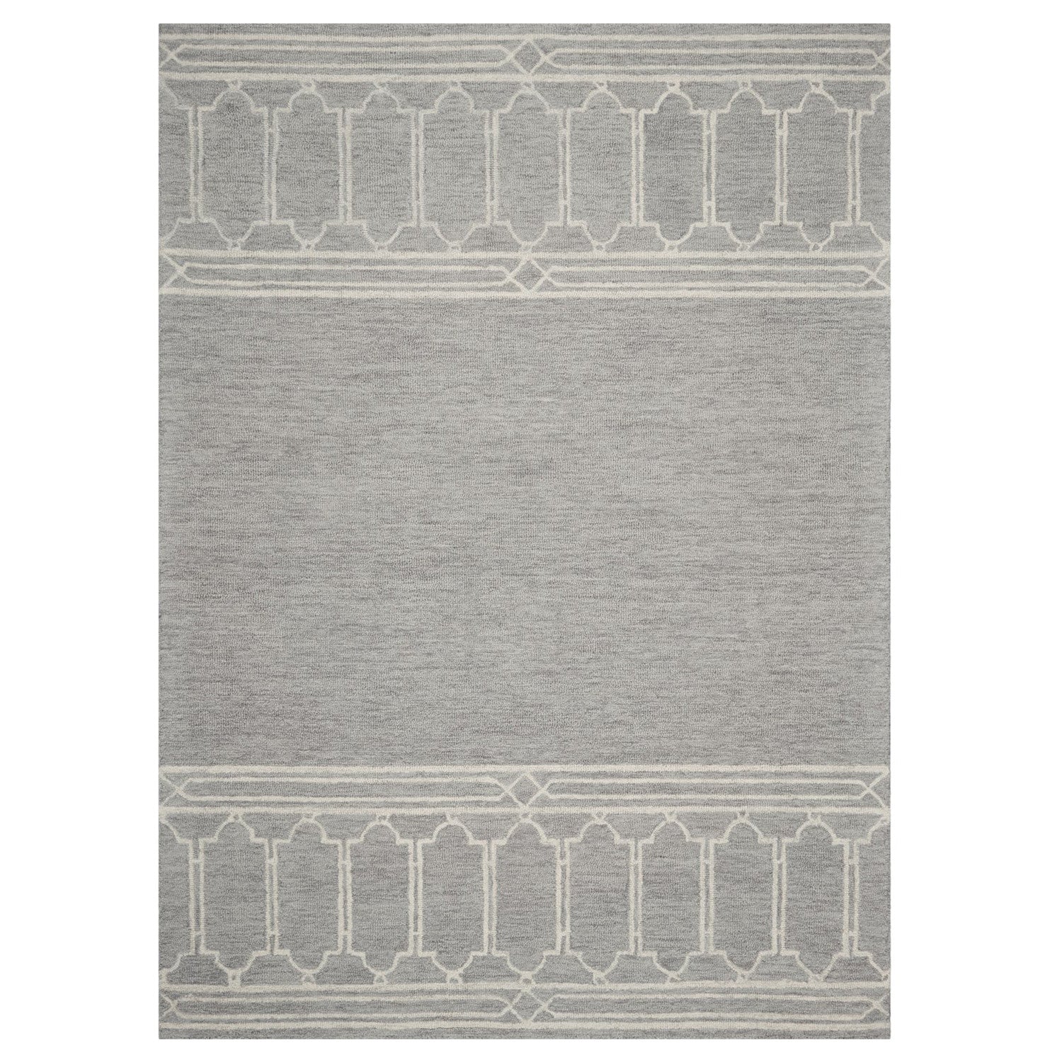 HomeRoots 5' x 7' Grey Geometric Pattern Wool Indoor Area Rug